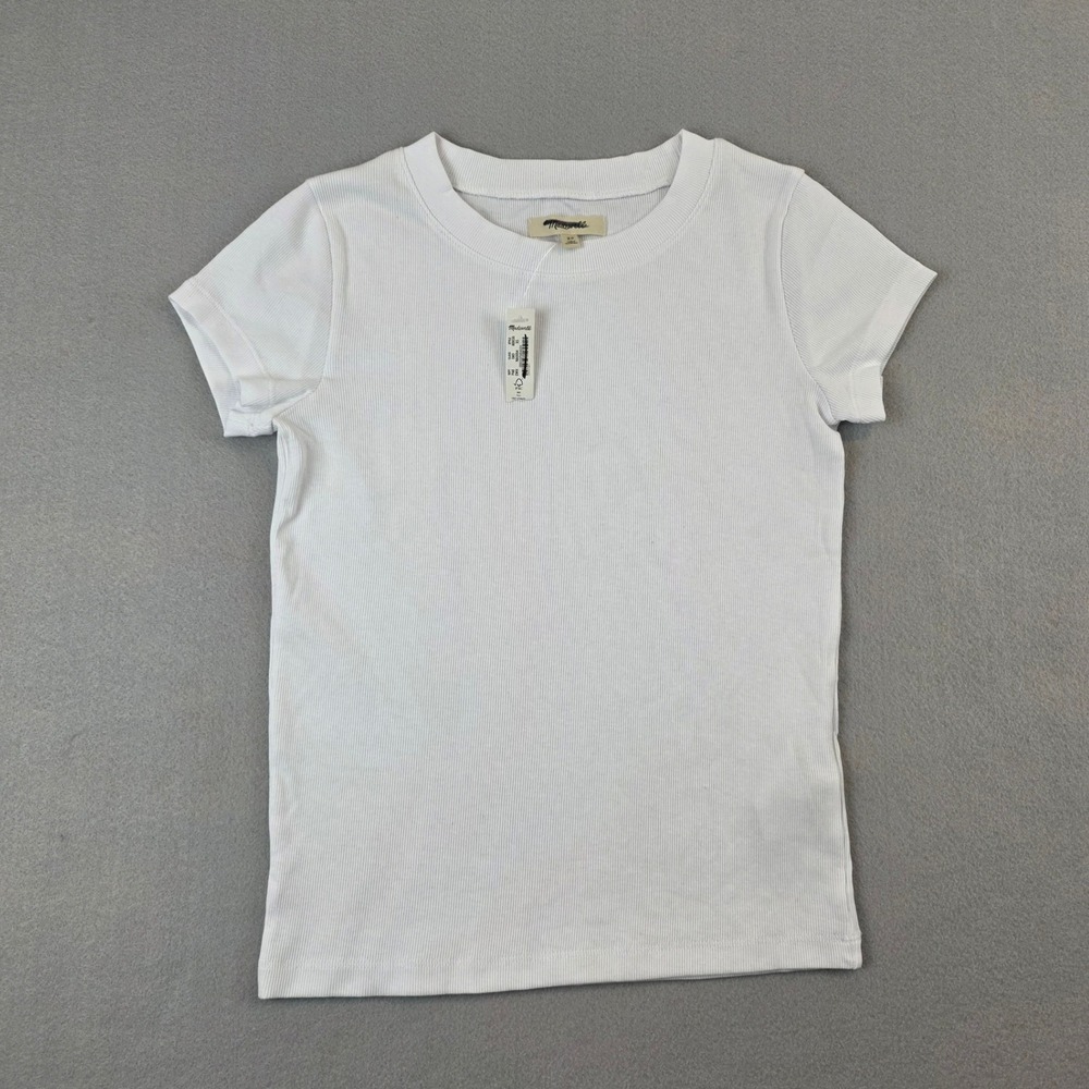 NWT! Madewell Women’s White Ribbed
Supima Cotton Short Sleeve Tee ND 836 XS